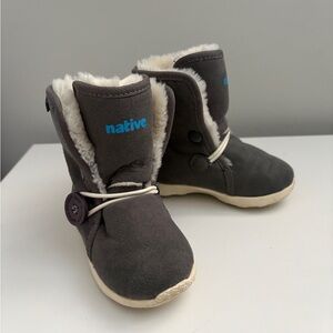 NATIVE Boots AP Luna Grey Toddler Kids Warm Winter Snow Boots 6T US / 22 EUR